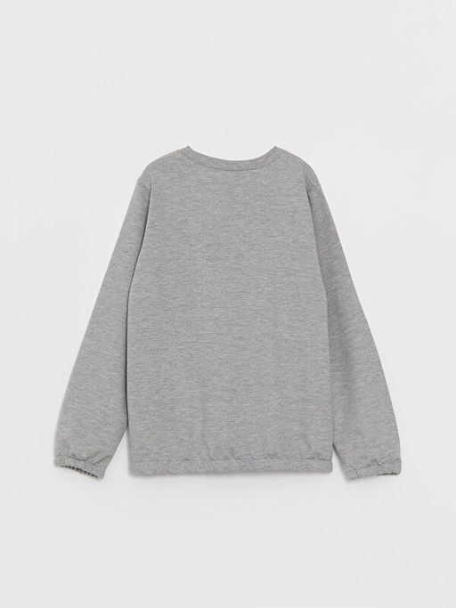 Bisiklet Yaka Bask?l? Uzun Kollu K?z ?ocuk Sweatshirt - Waikiki фото 2