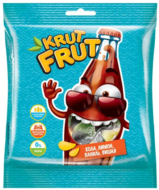 Цена за 5 шт.KrutFrut, мармелад жевательный в форме забавных бутылочек, 70 г - KRUT FRUT фото 2