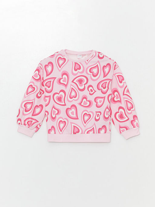 Bisiklet Yaka Bask?l? Uzun Kollu K?z ?ocuk Pijama Tak?m?