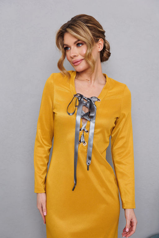Платье AMORI 9822 горчица  фото 2
