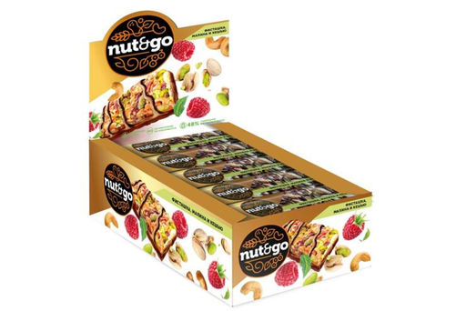 Nut&Go, батончик Фисташка, малина и кешью, 28 г (упаковка 24 шт) - Яшкино фото 2