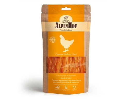 AlpenHof для собак мелких пород и щенков Грудка куриная 50г, A505, Экопром