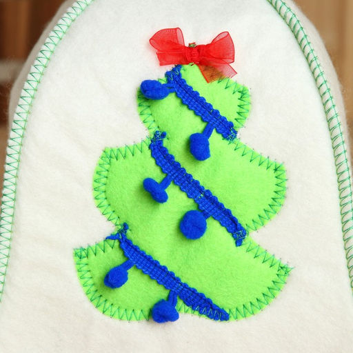 Шапка для бани  Новогодняя Ель и синие бусы, белая - Simaland фото 2