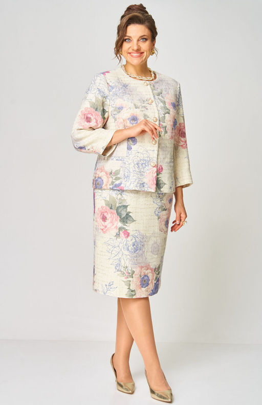 Костюм БелЭльСтиль 861/557 молочный твид фото 6