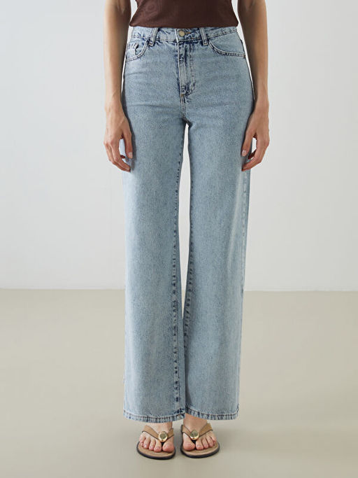 Wideleg Kad?n Jean Pantolon