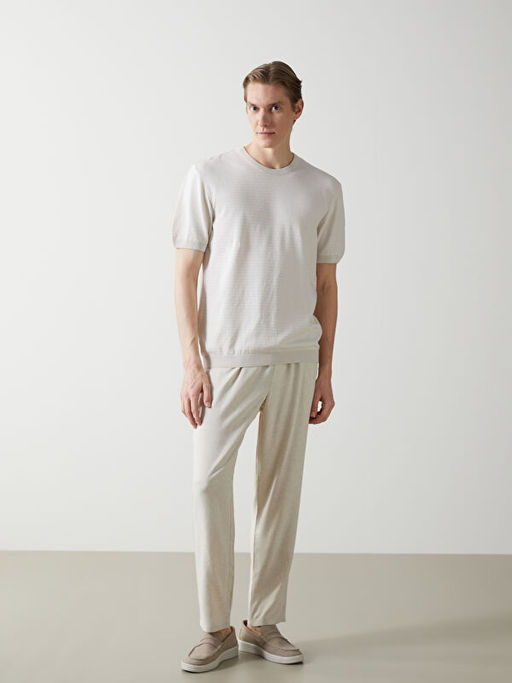 Bisiklet Yaka K?sa Kollu Erkek Triko Kazak