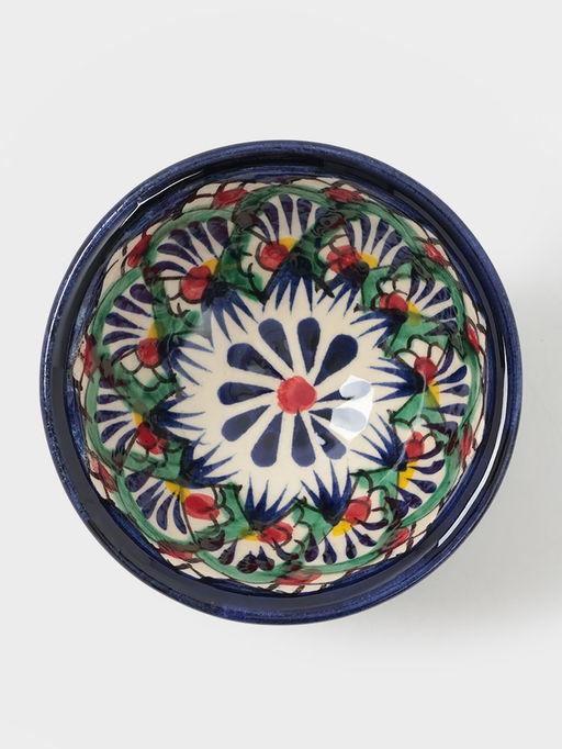 Пиала узбекская Риштанская Керамика «Узоры», 110 мл, d=8.5 см, синяя МИКС