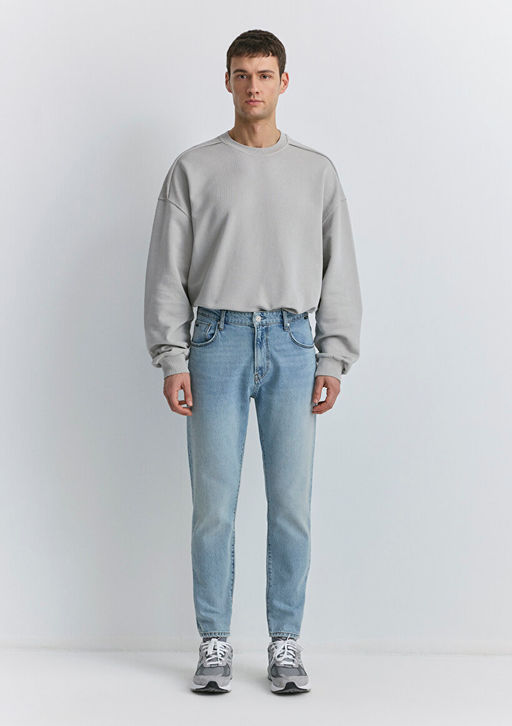 Milan Classic Denim Vintage Ac?k Mavi Jean Pantolon фото 3