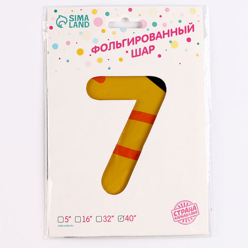 Воздушный шар фольгированный 40" «Цифра 7. Тукан»
