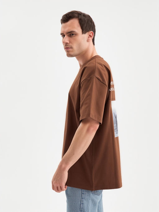 Футболка мужская MINAKU: Moments, размер 42-44, коричневая