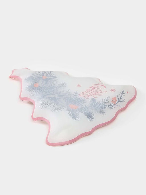 Блюдо сервировочное новогоднее Доляна С Новым Годом, 24.5?24.7?2 см, стекло, белое  фото 3