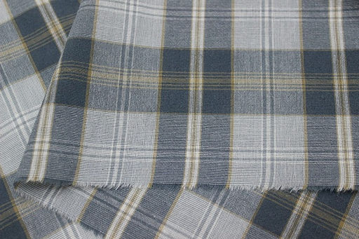 Вареный (стираный) хлопок Клетка цв.св.серый/серо-лазурный, ш.2.54м, хл-100%, 125гр/м.кв - Купава фото 4