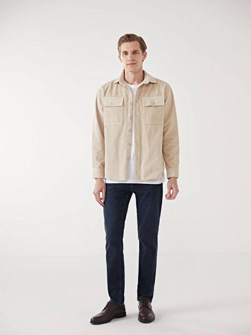 Rahat Kal?p Uzun Kollu Kadife Erkek G?mlek