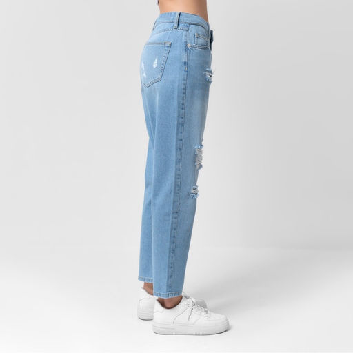 Джинсы женские мом MIST: Denim, размер (33) 52, голубые