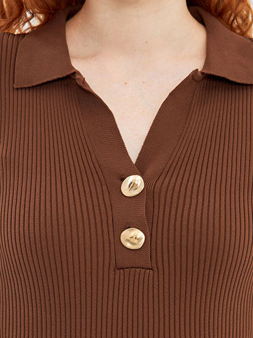 Polo Yaka Kad?n Triko Elbise