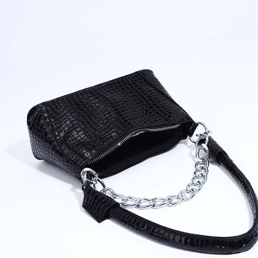 Сумка-багет на молнии, цвет чёрный - Simaland фото 5