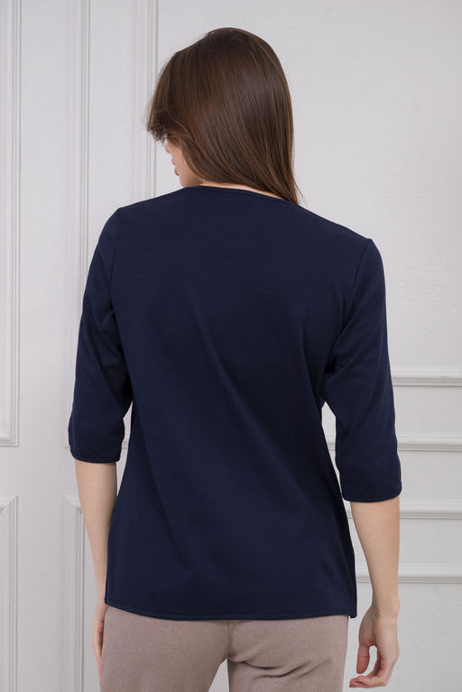 Кофта женская из интерлока Анфиса тёмно-синий - Амадэль фото 7