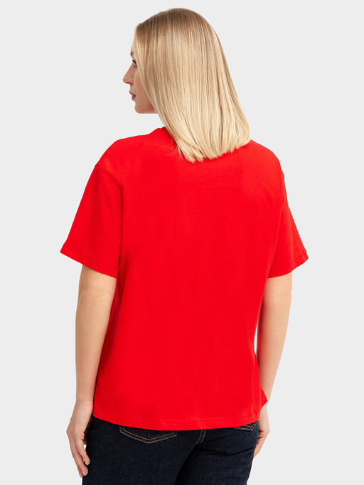 Футболка женская новогодняя в красном цвете с печатью - Mark formelle фото 5