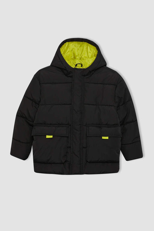 Водоотталкивающая куртка-пуховик с капюшоном для мальчиков - Defacto фото 8