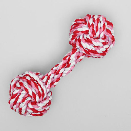 Игрушка тренировочная канатная Гантель, 180 г, микс цветов - Пижон фото 2