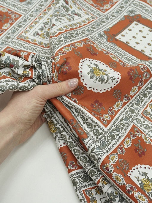 Сатин Асмина цв.т.оранжево-коричневый, ш.1.6м, хлопок-100%, 110гр/м.кв - Купава фото 9