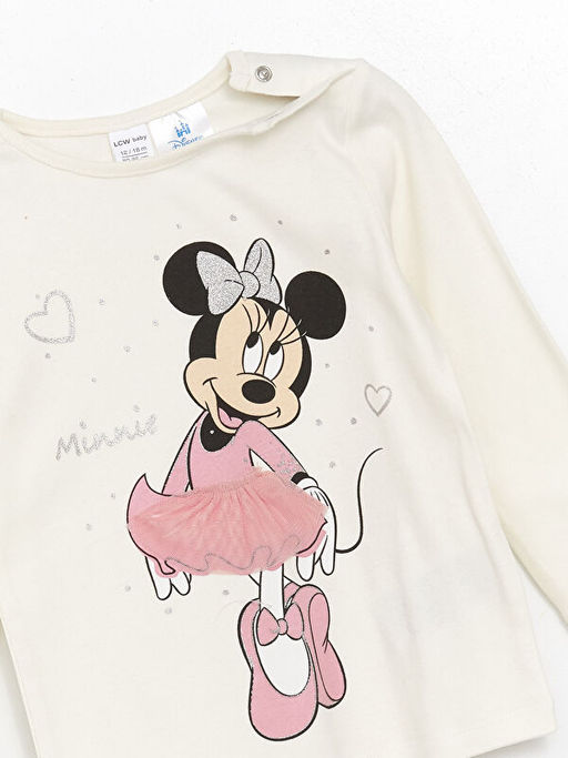 Bisiklet Yaka Minnie Mouse Bask?l? K?z Bebek Pijama Tak?m? - Waikiki фото 6