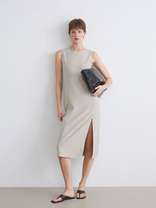 Bisiklet Yaka Elbise