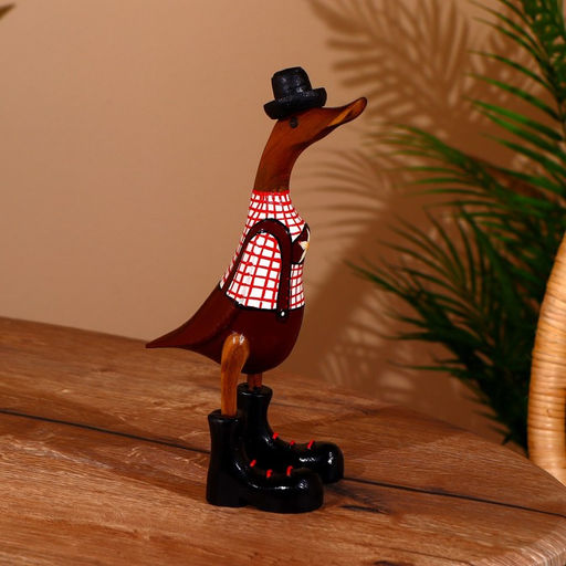 Сувенир «Утка-фермер», 27 см, дерево, МИКС