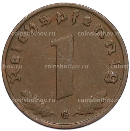 Монета 1 рейхспфенниг 1938 года G Германия