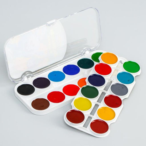 Акварель 24 цвета, «Смешарики», карамельная, без кисти