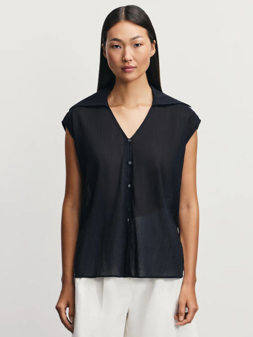 Блузка из жатой ткани с отложным воротником / Zarina  фото 3