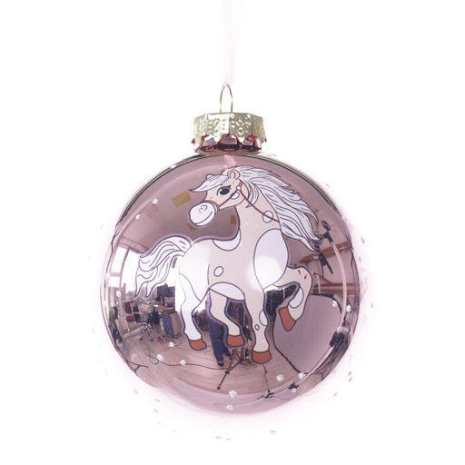 Украшение новогоднее "Шар с лошадкой", L8 W8 H9 см