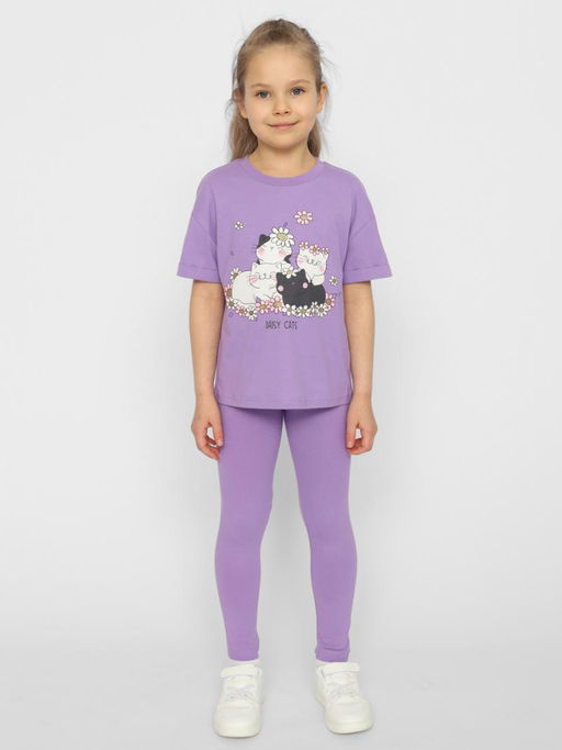 CRB wear/CSKG 70414-45 Брюки модель легинсы для девочки,лаванда/Ex.Cherubino  фото 3