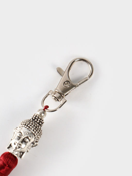 Брелок-кисточка «Будда», 17 см, бордовый, серебристый