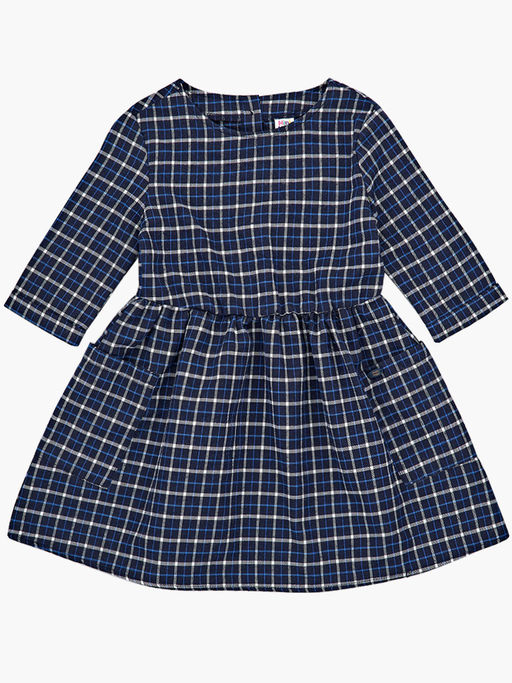 Платье для девочки нарядное в клетку детское праздничное UD 6832 син клетка - Mini maxi фото 5
