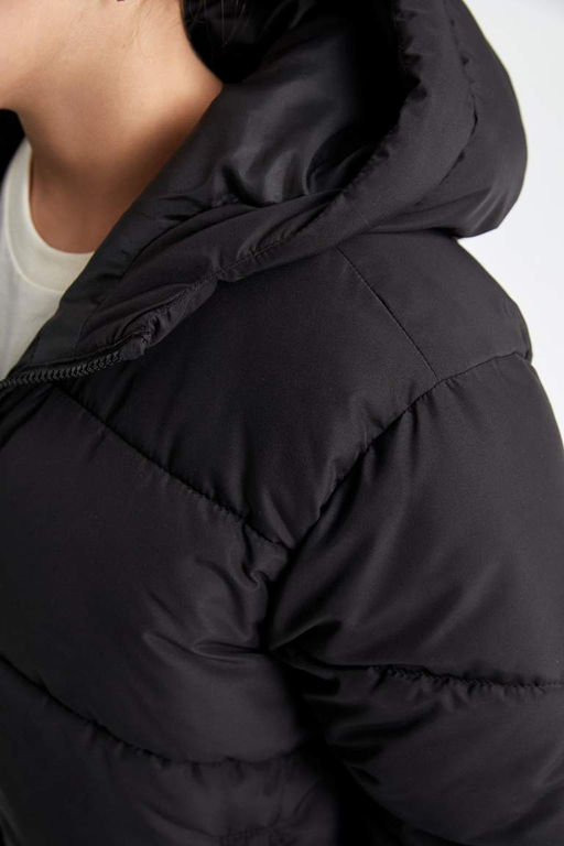 Водоотталкивающее пальто с капюшоном для девочек - Defacto фото 9