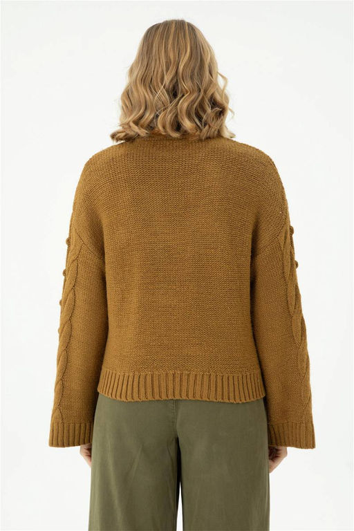 Женский легкий свитер с водолазкой цвета хаки - U.s. polo assn фото 12