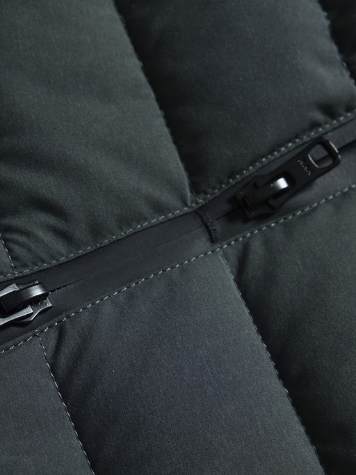 Куртка мужская гибридная стёганая с капюшоном с графеновой подкладкой цвета хаки 9627_1Kh