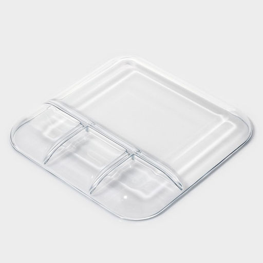 Менажница для запекания Доляна, 4 секции, жаропрочное стекло, прозрачная