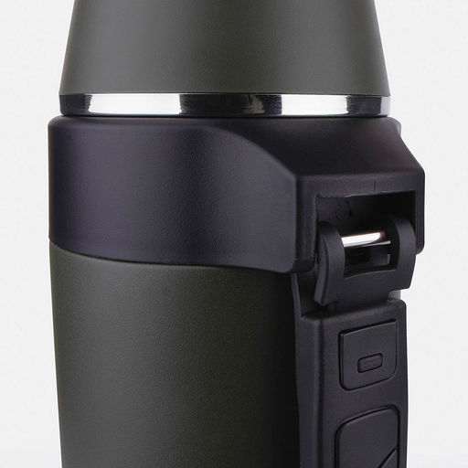 Термос из нержавеющей стали с узкой горловиной 1,5л Лукас д10см, h33,5см, горло д5см, полировка матовая, кнопка-клапан для налива, крышка-стаканчик, ручка, ремень, зеленый, TalleR (Китай) - Домашняя мода фото 3