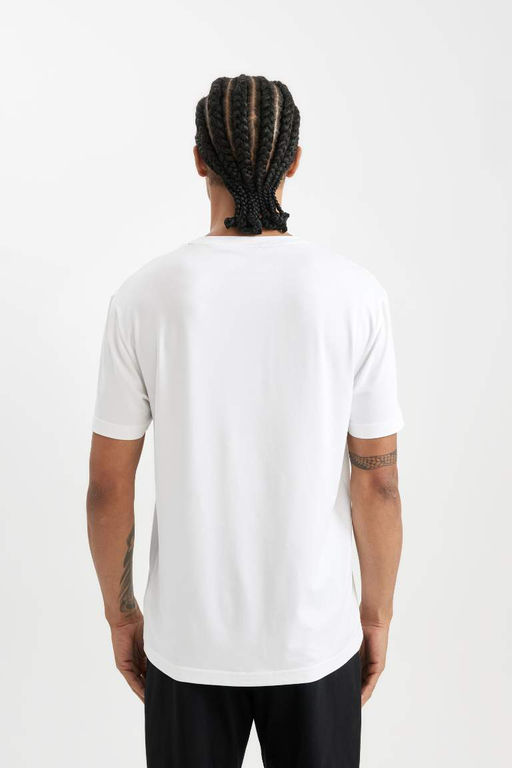 DeFactoFit Стандартная футболка с круглым вырезом и короткими рукавами с принтом  фото 6