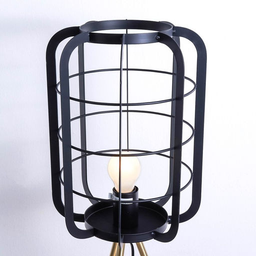 Торшер «Лофт», E27, 40 Вт, чёрный-золото, 24.5×24.5×140 см