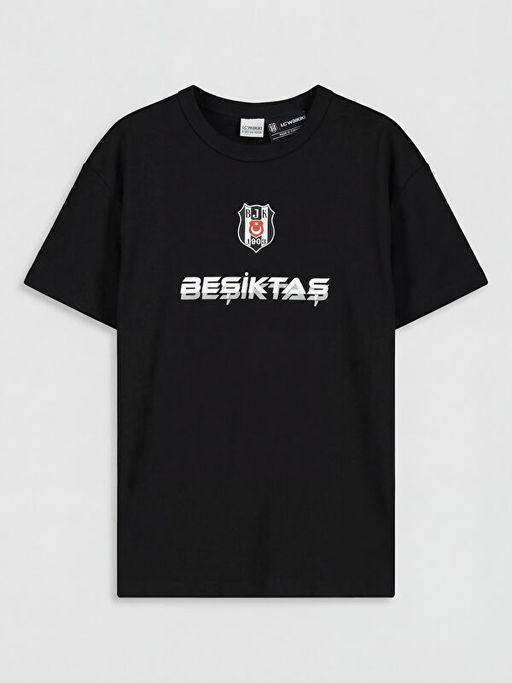 Bisiklet Yaka Be?ikta? Bask?l? Erkek ?ocuk Ti??rt