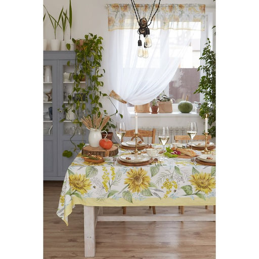 Скатерть Этель. Солнечные цветы, 220?147 см, 100% хлопок, саржа 190 г/м?