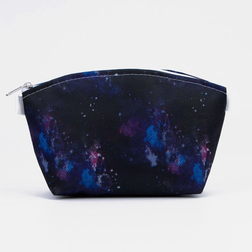 Косметичка на молнии, чёрная, синяя