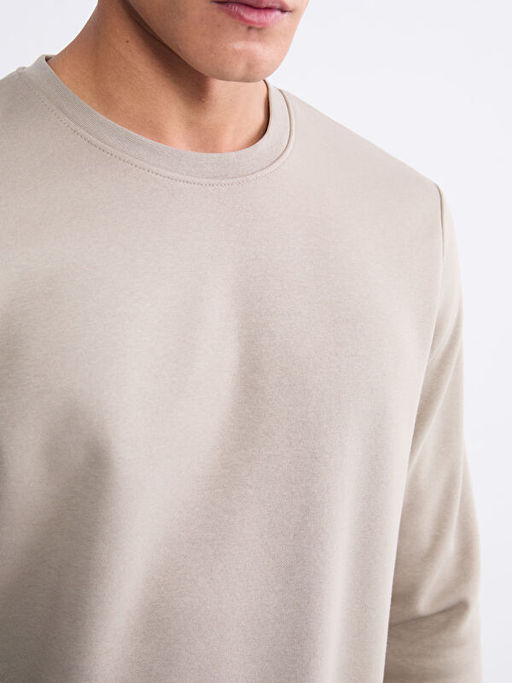 Bisiklet Yaka Erkek Kal?n Sweatshirt