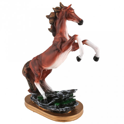 Скульптура-фигура для сада из полистоуна "Лошадь в яблоках на подставке" h41см, коричневый, "Символ 2026 года" (Россия)