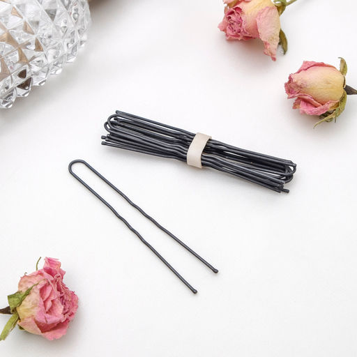 Цена за 10 шт. Шпильки для волос «Обыкновенные», 6.3 см, набор 10 шт., чёрные