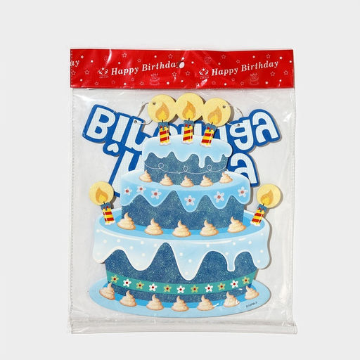 Украшение подвеска «С Днём Рождения», 42×26 см, голубое