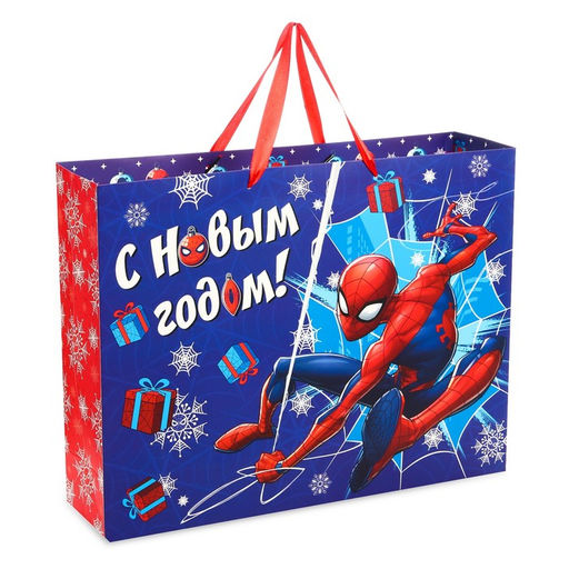 Пакет подарочный «С Новым годом!», 31 х 40 х 11 см, упаковка, Человек-паук